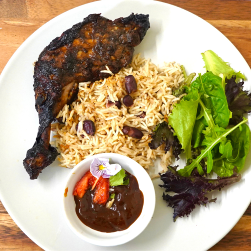 Jerk BBQ Chicken, Rice n Peas